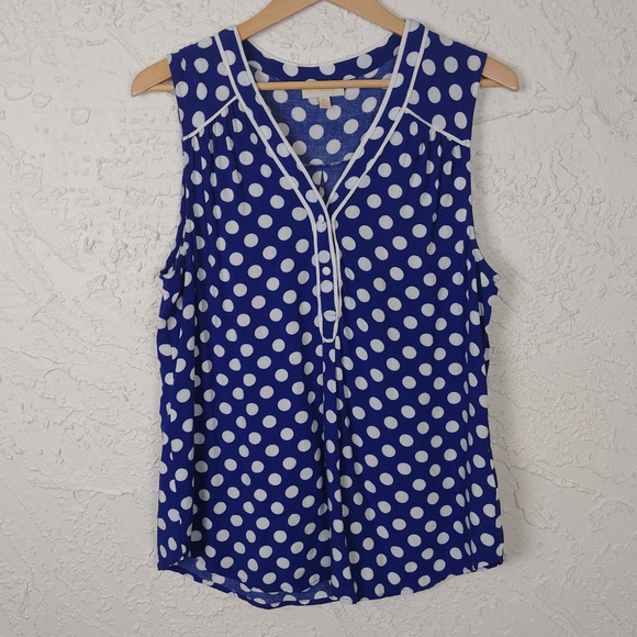 Modcloth Tops - Modcloth Cafe au Soleil Tank Top Blue Dots